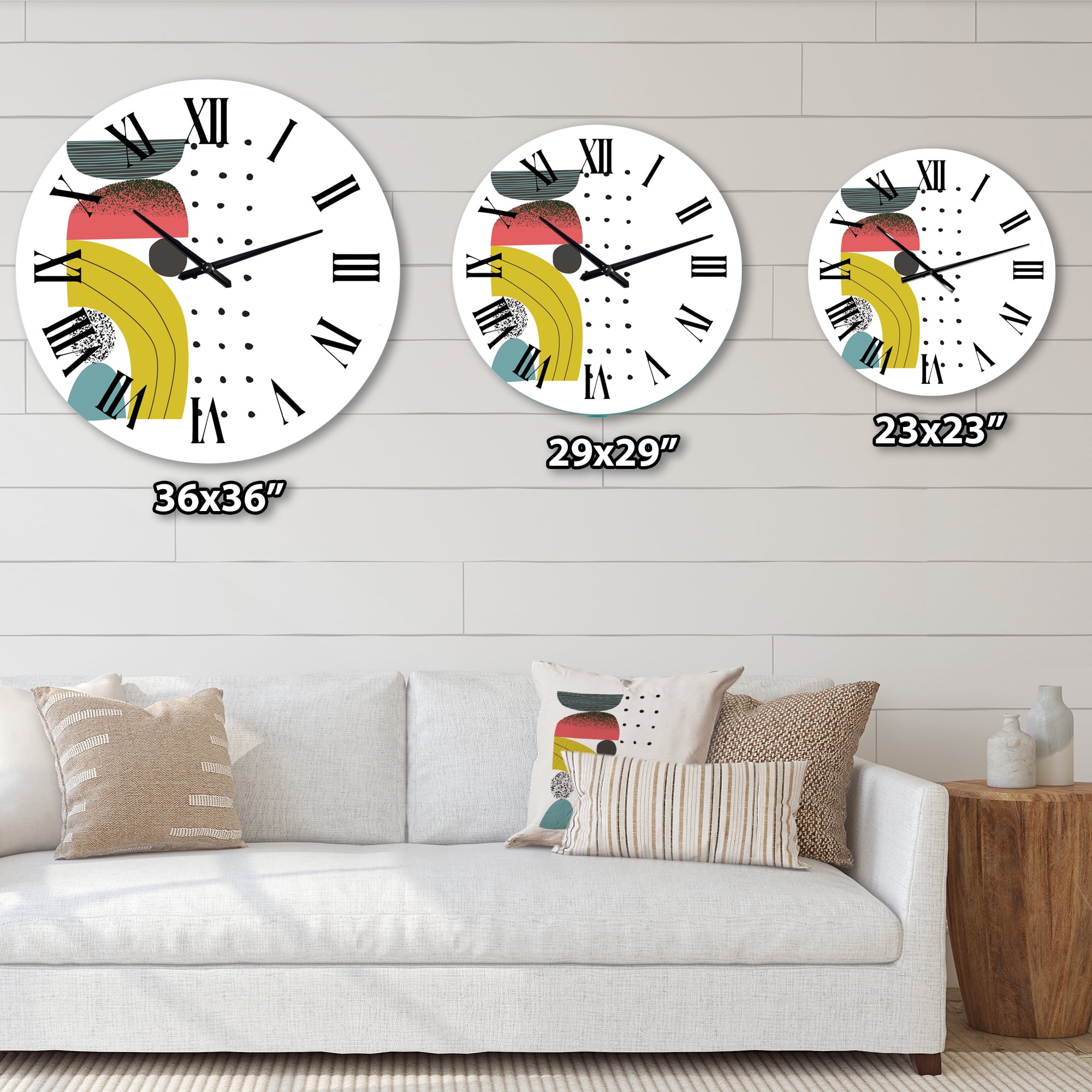 Designart 'Colorful Geometric Abstract Art Collage I' Modern Wall Clock