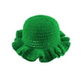 thumbnail image 2 of Deago Women Crochet Bucket Hat Cute Winter Ruffled Brim Floppy Cap Handmade Knit Cloche Hats (Green), 2 of 9