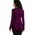 thumbnail image 3 of J. METHOD Women's Snap Button Cardigan Long Sleeve Knit Ribbed Sweater NEWJ181 Dark Plum S, 3 of 5