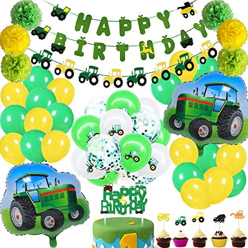MMTX 1st 2nd Birthday Party Decorations for Boy Happy Birthday Balloons Tractor 