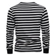 thumbnail image 3 of Spring New Casual T-Shirt Men's Striped Top Round Neck Men's Cotton Bottoming Shirt-Khaki-XL, 3 of 6