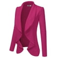 thumbnail image 2 of Doublju Women's Long Sleeve Draped Wide Shawl Lapel Blazer with Plus Size, 2 of 4