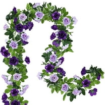 240Cm Purple Multi-Headed Artificial Rose Vine: Silk Flower Garland for Wall, Wedding, or Home Decor – Realistic Hanging Decoration for Living Room, Garden, or Vase Display