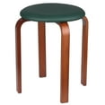 thumbnail image 1 of leyfeng Taburete de madera Taburete KD de madera maciza Cojín de cuero apilable Taburete redondo acolchado Silla sin respaldo para, 1 of 8