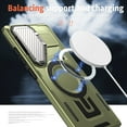 thumbnail image 2 of for Samsung Galaxy S24 FE Case with Metal Camera Cover Kickstand, Compatible with MagSafe Military-Grade Protection Heavy Duty Magnetic Anti-Fall Rugged Phone Cover for Galaxy S24 FE, Olivegreen, 2 of 6