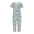 thumbnail image 4 of Puntoco Conjunto de pijama cómodo para mujer Conjunto de pijama y pantalón de manga corta con cuello en V para mujer Conjunto de pijama informal con bolsillos, 4 of 5