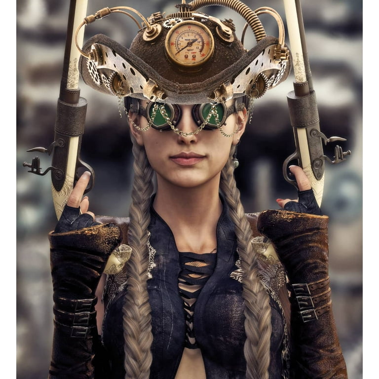 Attitude Studio Steampunk Pirate Tricorne Top Hat Gold