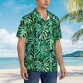 thumbnail image 3 of Kll Men'S Hawaiian Shirt Short Sleeve Button Down Beach Shirts-Monstera Leaves, 3 of 7
