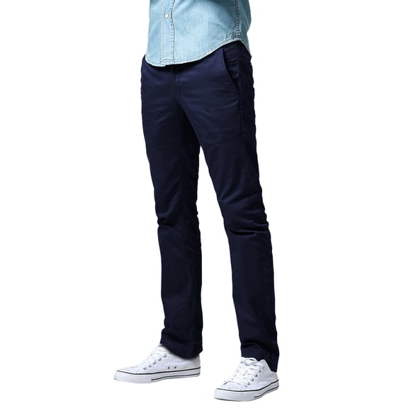 Pantalones Casual para Hombre Ajuste Slim Pierna Recta Azul Talla 36