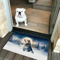 thumbnail image 2 of Hello Winter Siberian Husky Welcome Snowy Night Watercolor Vintage Doormat Husky Dog Lover Gifts Indoor Outdoor Welcome Mat - 01011, 2 of 5