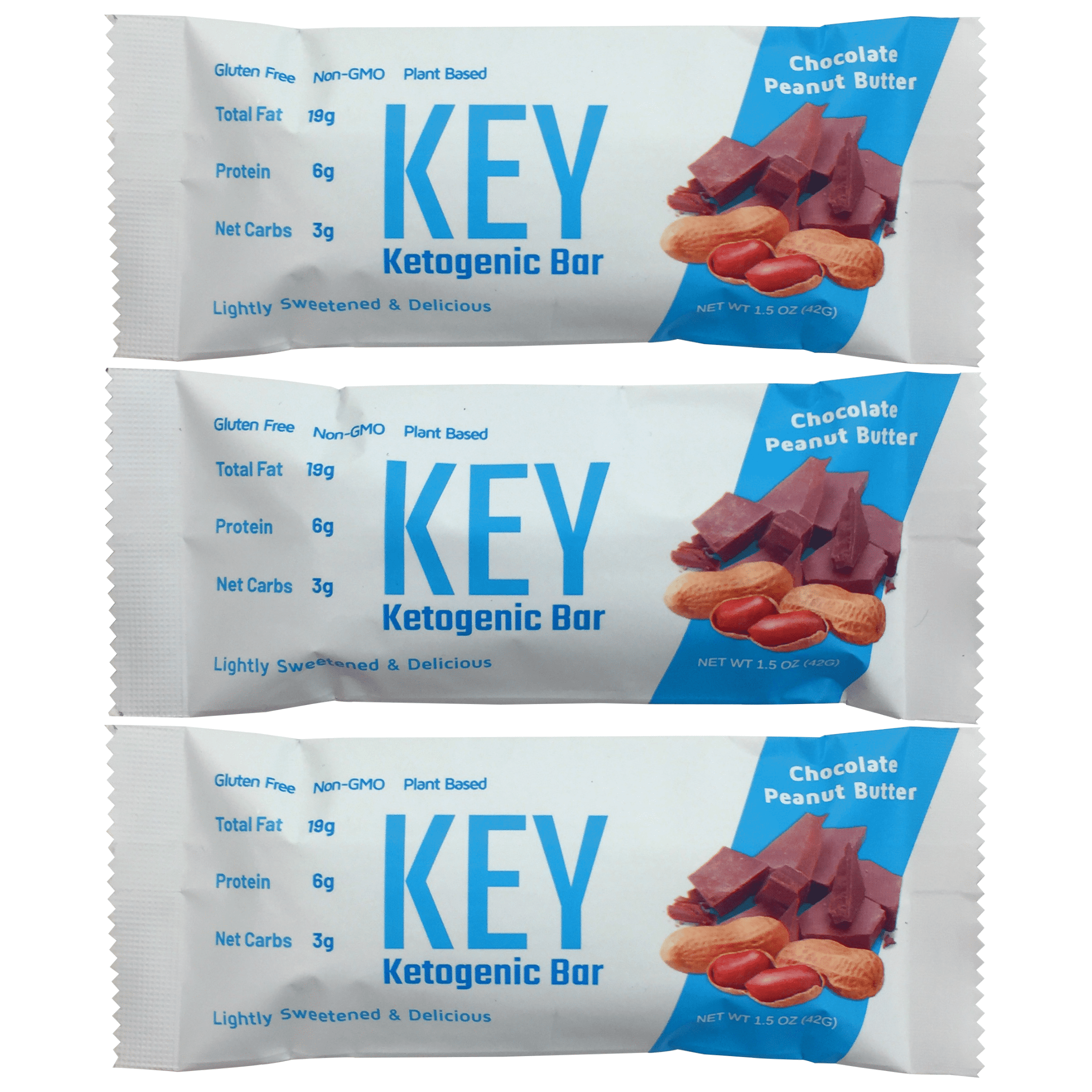 Keto KeyBars.co - Chocolate Peanut Butter Keto Bars - High Fat, Low Carb. - KeyBars.Co 12 Pack