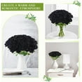 thumbnail image 4 of Artificial Roses in Bulk, Fake Silk Roses Realistic Black Roses for Wedding Centerpieces Flower Arrangement Halloween Gothic Home Decor (5, Black), 4 of 5