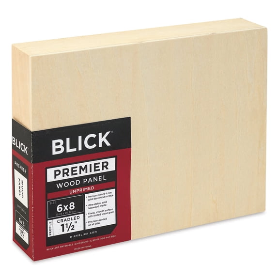 Blick Premier Wood Panel - 6" x 8", 1-1/2" Gallery Profile, Cradled