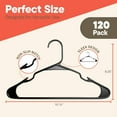 thumbnail image 2 of Black Plastic hangers 120 Pack– Heavy-Duty Plastic Hangers Slim and Space-Saving Hangers, Durable & Lightweight PP Hangers with Non-Slip Shoulder Notches for Slip Dresses, Suits, Jackets & Camisoles, 2 of 9