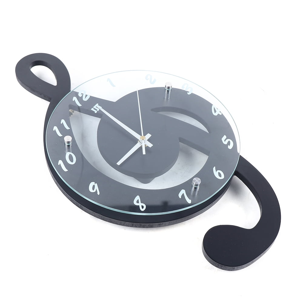 Miumaeov Musical Note Creative Electronic Wall Clock Fashionable Silent Decorative Clock Personality Mute Quartz Clock