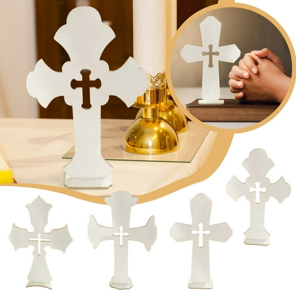 12 Pack Unfinished Wooden Crosses For Crafts Diy Projects, Assorted Designs For Religious Decor Centerpieces Home Decoration, Ideal For Gifting & Personalized Art