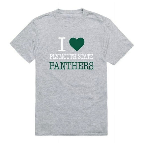 W Republic 551-457-HGY-01 Men Plymouth State University I Love T-Shirt, Heather Grey - Small