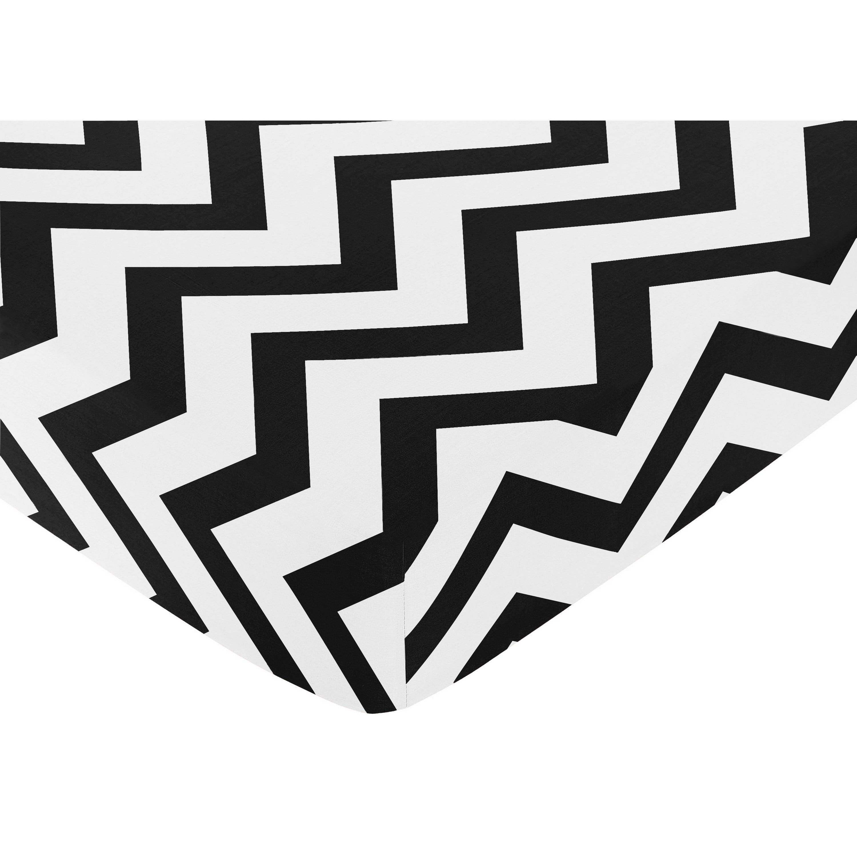 Fitted Crib Sheet For Black And White Chevron Collection Baby