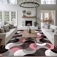 thumbnail image 3 of Pink Black Wavy Large Area Rugs 5x8 ft Medieval Abstract White Grey Pink Black Texture Washable Rug Non Slip Indoor Carpet Absorbent Floor Mat for Living Room Bedroom Dining Room, 3 of 9