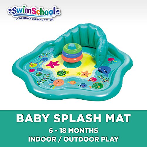 SwimSchool Splash Play Mat, Inflatable Kiddie Pool with Backrest for