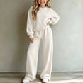 thumbnail image 2 of Cethrio Girls Outfit Sets, 2 Piece Casual Long Sleeve Knitted Girls' Clothing Sets White Size 7-8 T, 2 of 5