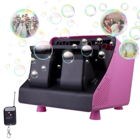 Flylapdo Large Bubble Machine Remote Control Bubble Machine Automatic Two-Wheel Stage Bubble Machine with Handle Fully Automatic for Bars Weddings Parks famous