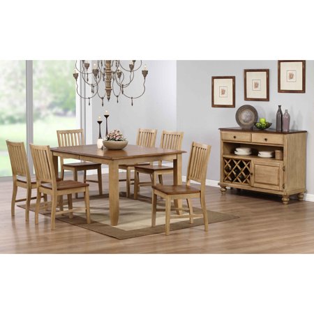 HomeStock 8 Piece 72 Rectangular Extendable Table Dining Set With Server Seats 8