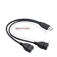 thumbnail image 3 of LadaidraBF USB Splitter Adapter USB3.0 to 2USB2.0 Extension Cable Adapter Cable 30CM 11.8in, 3 of 3