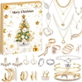 thumbnail image 1 of Calendario de Adviento de Navidad, collar de lujo, caja de regalo, pulsera de princesa, pendientes, regalo de Navidad, cuenta atrás de 24 días, sorpresa de cumpleaños para niñas, 1 of 6