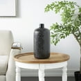 thumbnail image 2 of DecMode 15" Black Ceramic Vase with Geometric Etchings, 2 of 10