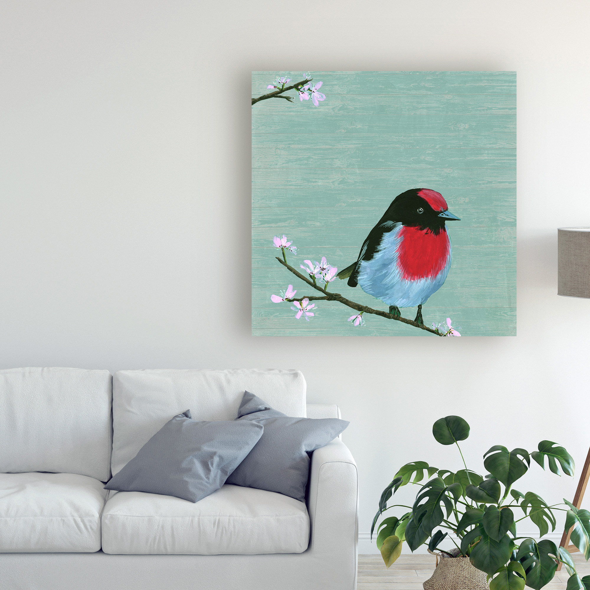 Trademark Fine Art 'Bird & Blossoms IV' Canvas Art by Melissa Wang