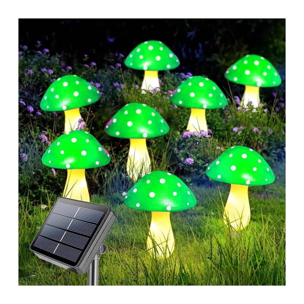 Lámpara de jardín con forma de seta, luz impermeable IP65 for exteriores, guirnaldas de luces, camino de jardín, decoración navideña