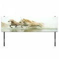 thumbnail image 3 of Horses Headboard, Camargue Horses in Water Oldest Breed Southern France Origin Photo, Upholstered Decorative Metal Bed Headboard with Memory Foam, King Size, White Beige, by Ambesonne, 3 of 4