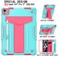 thumbnail image 5 of iPad Air 4 10.9 inch 2020 Case,iPad Pro 11 inch 2020 2018 Cover,Shockproof EVA Kids-Friendly Case Convertible Stand Full Body Rugged Protective Cover for iPad Air 4th Gen,iPad Pro 11 inch,Aqua + Rose, 5 of 5