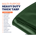thumbnail image 4 of Tarpco Safety 14 Mil Extra Heavy Duty Tarp Camping Tarpaulin Waterproof Cover, Green and Black 25' x 45'Ft, 4 of 7