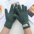 thumbnail image 2 of Men's Winter Warm Knitted Touchscreen Gloves for Outdoor Riding Hiking Green One Size, 2 of 5