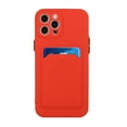thumbnail image 2 of for iPhone 15 Plus Case with Credit Card Holder Slot TPU Soft Silicone Scratch-Resistant Slim Wallet Case Protective Cover for iPhone 15 Plus, Red, 2 of 5