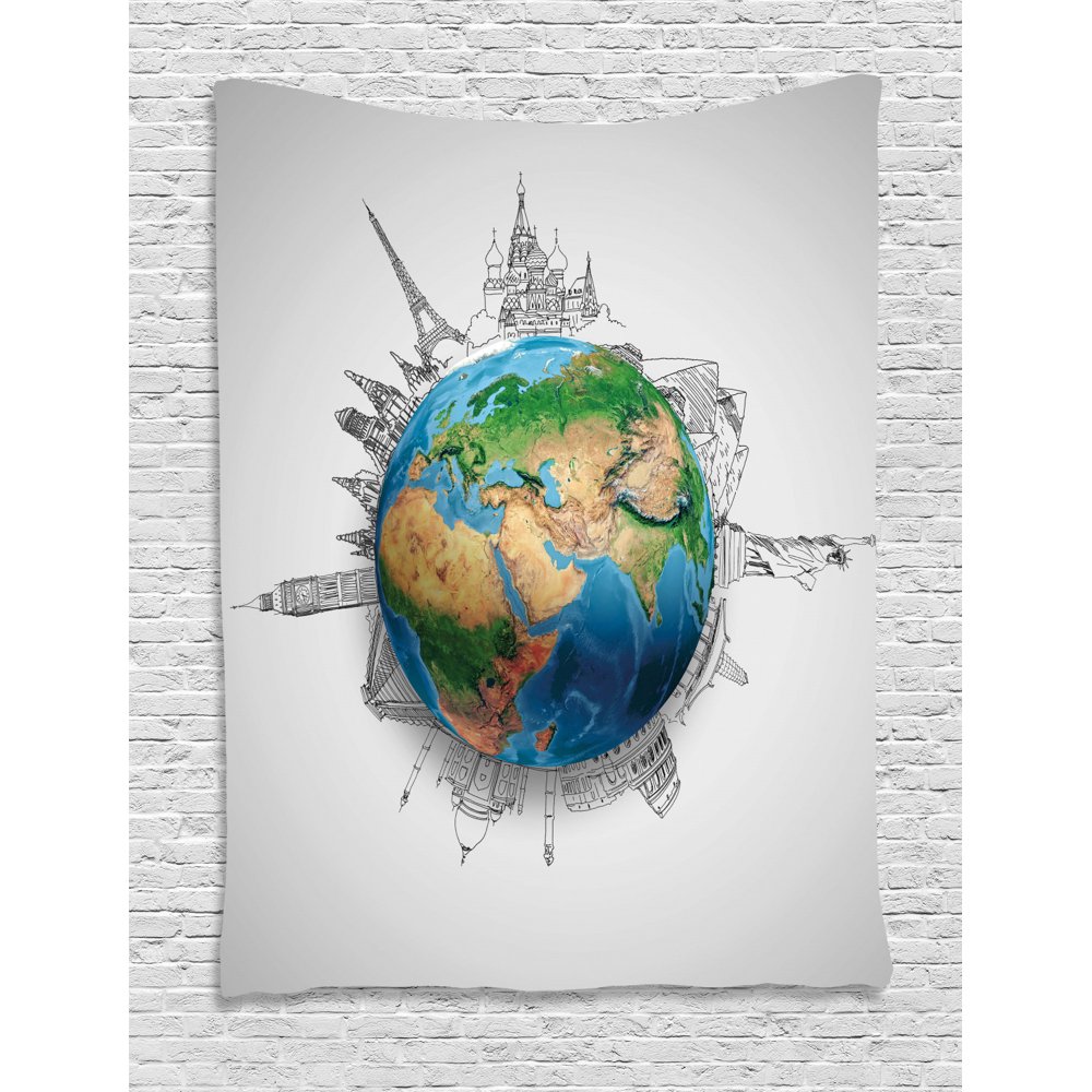 Earth Tapestry, Globe of Earth Realistic Continents Geography