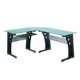 thumbnail image 6 of Techni Mobili Deluxe L-Shaped Tempered Frosted Glass Top Computer Desk with Pull Out Keyboard Panel, Graphite, 6 of 8