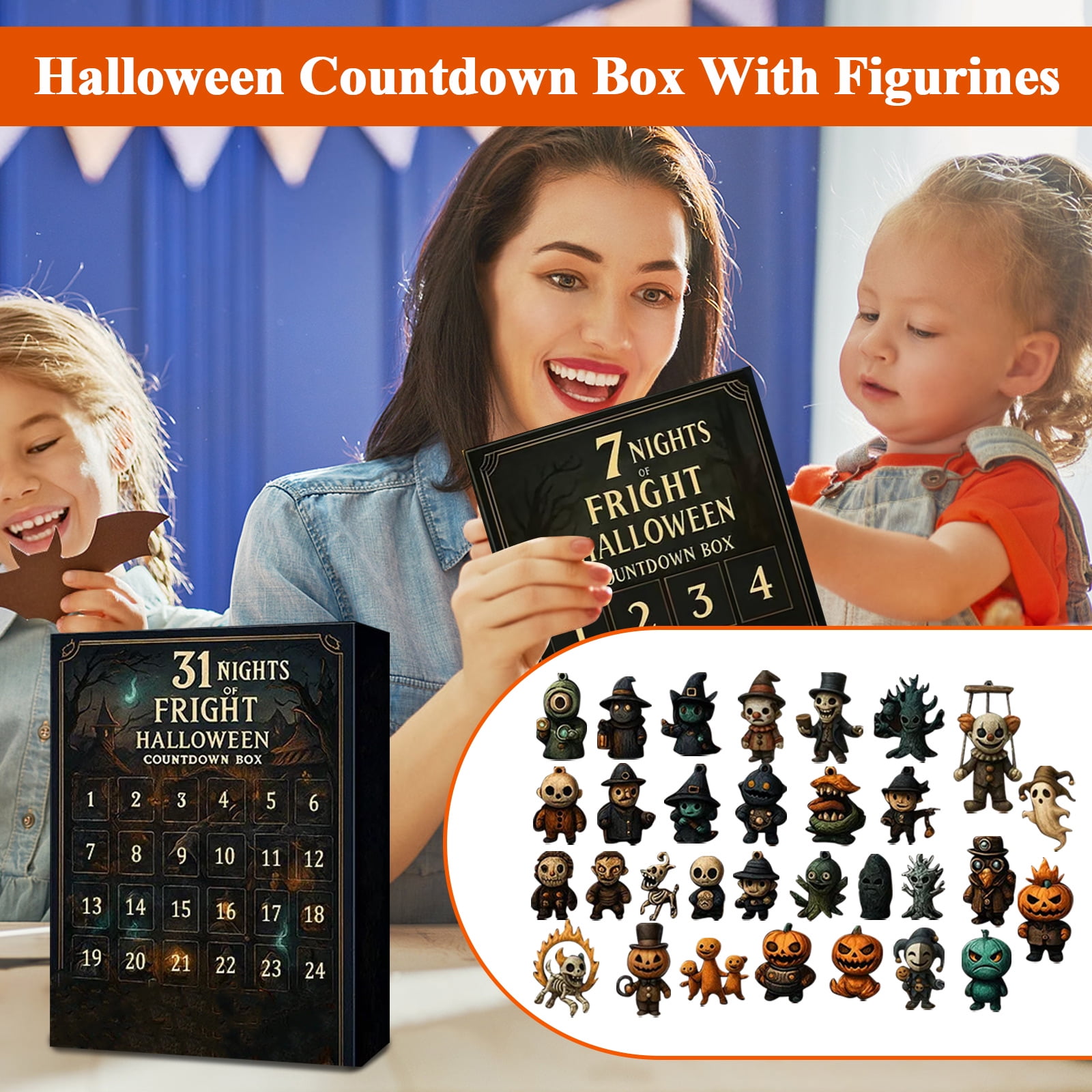 Calendrier De L'Avent Halloween 31 Nuits De Peur - Coffret Compte à Rebours Avec Figurines Horreur
