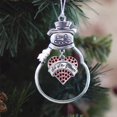 thumbnail image 2 of Ornement Charme Sis du Marié Rouge Script - Ornement Bonhomme de Neige Charme Cœur Pavé Argent avec Bijoux en Zircon Cubique, 2 of 6