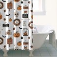 thumbnail image 4 of White Halloween Pumpkin Skull Bat Pattern Shower Curtain 36"x72" ,Bathroom Decorative Shower Curtains Set with 12 Hooks,Modern Waterproof Washable Shower Curtain, 4 of 6