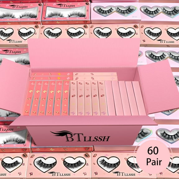 60 PAIRS PACK Mix Cross Fluffy Natural,BTLLSSH