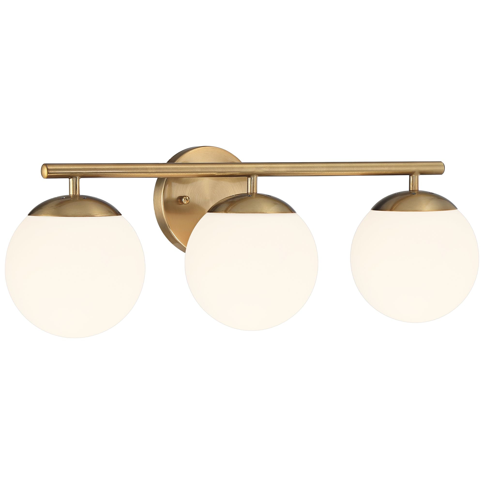 Possini Euro Design Meridian Modern Wall Light Soft Gold Hardwire 23" 3-Light Fixture Frosted White Globe Glass for Bedroom Bathroom Vanity Reading