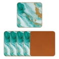 thumbnail image 2 of HemaKayy Set of 6 Decorative Coasters for Drinks, Waterproof Leather Drink Coaster with Double Side Non-Slip Surface for Cup Kitchen Home Housewarming Gift, Square 4" - Abstract Marble Texture, 2 of 7