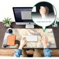 thumbnail image 7 of Large Mouse Pad 31.4 x 15.7inches 3mm XXL Extended Gaming Mouse Pad Mat with Non-Slip Base Stitched Mousepad for Computer,Office,Keyboard and Laptop-White ash Gold Marble，Waterproof Desk Mat, 7 of 7