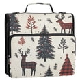 thumbnail image 5 of FORMRS Zipper Binder with Shoulder Strap 2-inch Ring 500 Sheet Capacity File Bag, Beige Christmas Forest, 5 of 5