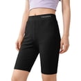 thumbnail image 2 of MGDXOX Girls Printed Athletic Biker Shorts High Waist Stretchy Soft Knee Length Shorts Breathable Bottoms for Sports Running and All Season Casual Wear Black 12 Years, 2 of 9
