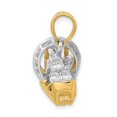 thumbnail image 2 of FB Jewels 14k White and Yellow Two Tone Gold 3D Airboat Two-color Pendant, 2 of 5