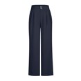thumbnail image 4 of JINMGG Womens Plus Size Pants Women's Fashion Casual Full-Length Loose Pants Solid High Waist Trousers Long Straight Wide Leg Pants Navy XXXL, 4 of 8